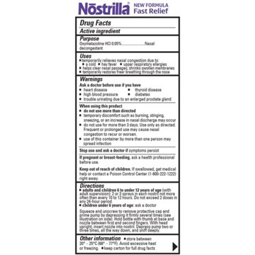 Nostrilla Fast Relief Nasal Decongestant Spray, 0.5 oz