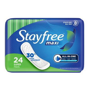 Stayfree Maxi Super Pads without Wings, 24 ct