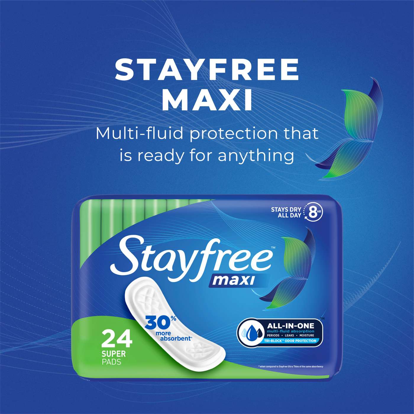 Stayfree Maxi Super Pads without Wings; image 7 of 10