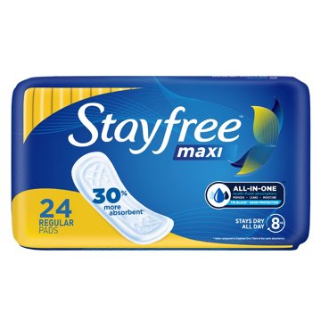 Stayfree Maxi Regular Pads without Wings, 24 ct