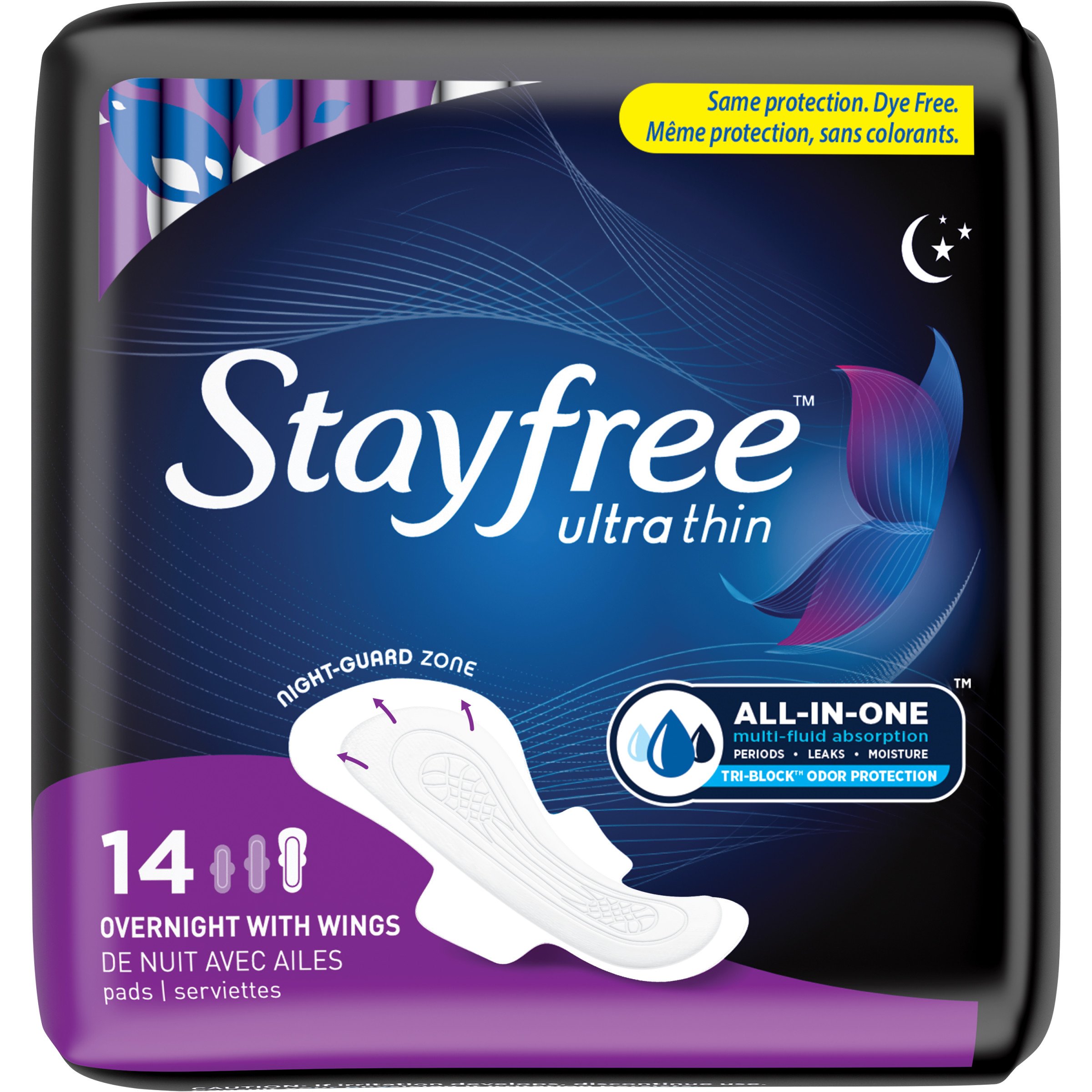 Stayfree Ultra Thin Overnight Pads with Wings Shop Pads & Liners at HEB