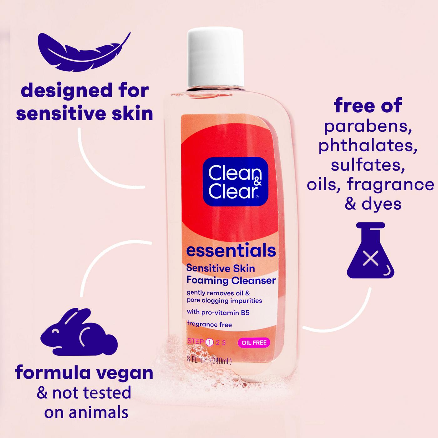 Clean & Clear Essentials Sensitive Skin Foaming Facial Cleanser; image 7 of 8