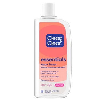 Clean & Clear Essentials Oil-Free Acne Toner, Salicylic Acid, 8 oz