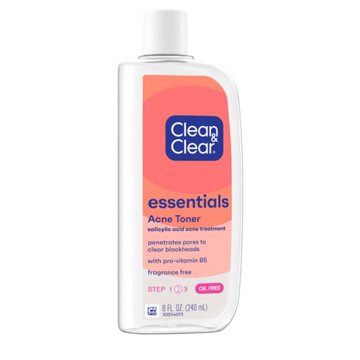 Clean & Clear Essentials Oil-Free Acne Toner, Salicylic Acid, 8 oz