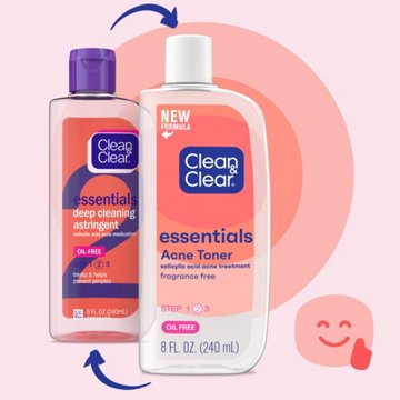 Clean & Clear Essentials Oil-Free Acne Toner, Salicylic Acid, 8 oz