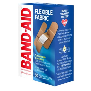 Band-Aid Flexible Fabric Bandages - Assorted Sizes, 30 ct