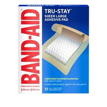 Band-Aid Tru-Stay Adhesive Pads - Large, 10 ct
