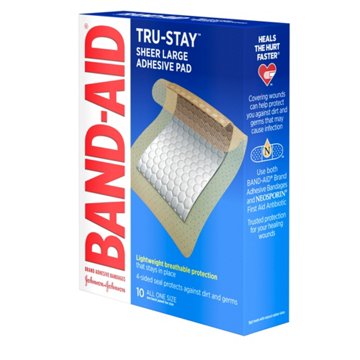 Band-Aid Tru-Stay Adhesive Pads - Large, 10 ct