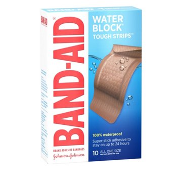 Band-Aid Water Block Tough Strips Bandages, 10 ct
