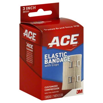 Ace 3 Inch Elastic Bandage With Clips, EACH