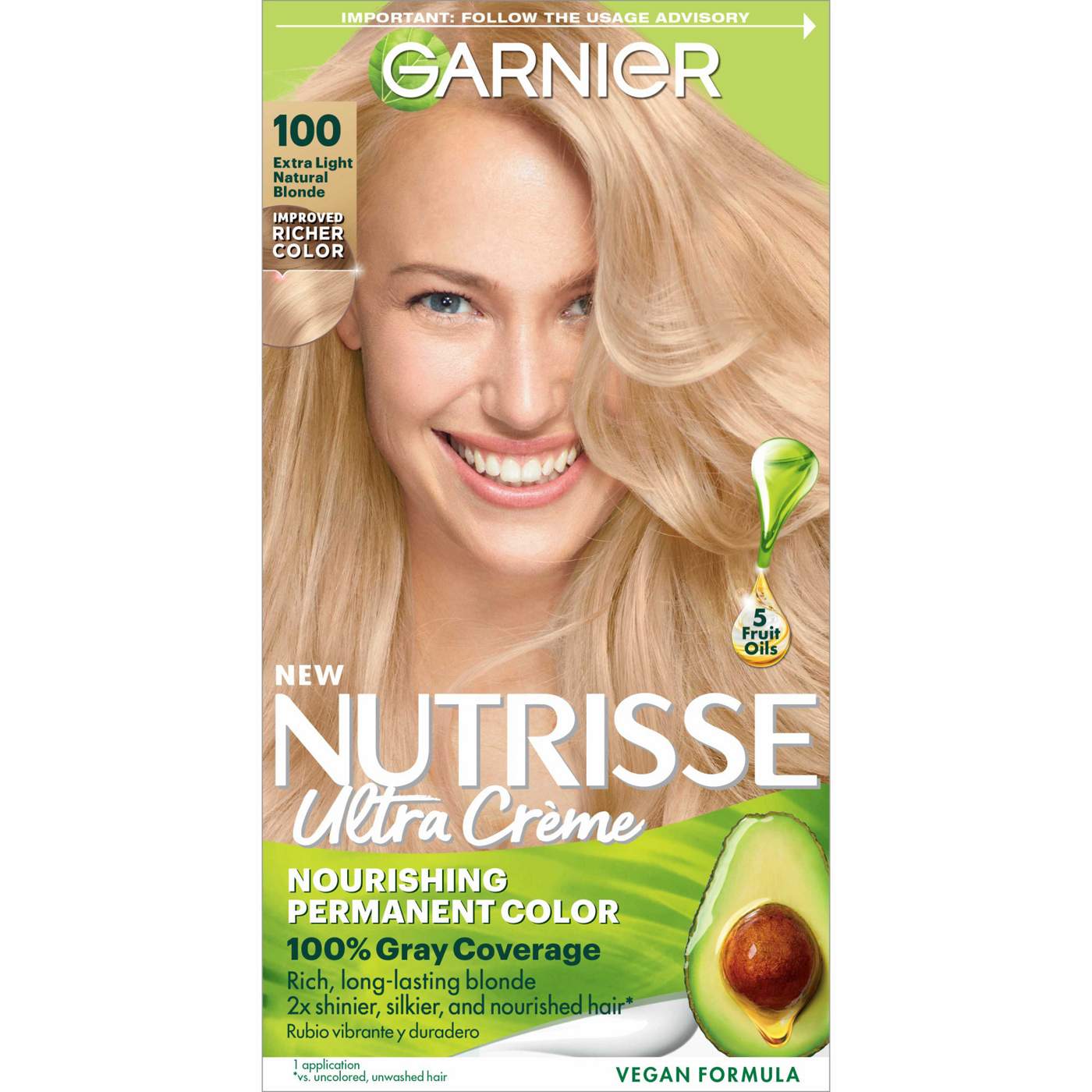 Garnier Nutrisse Nourishing Hair Color Creme - 100 Extra-Light Natural Blonde (Chamomile); image 1 of 10