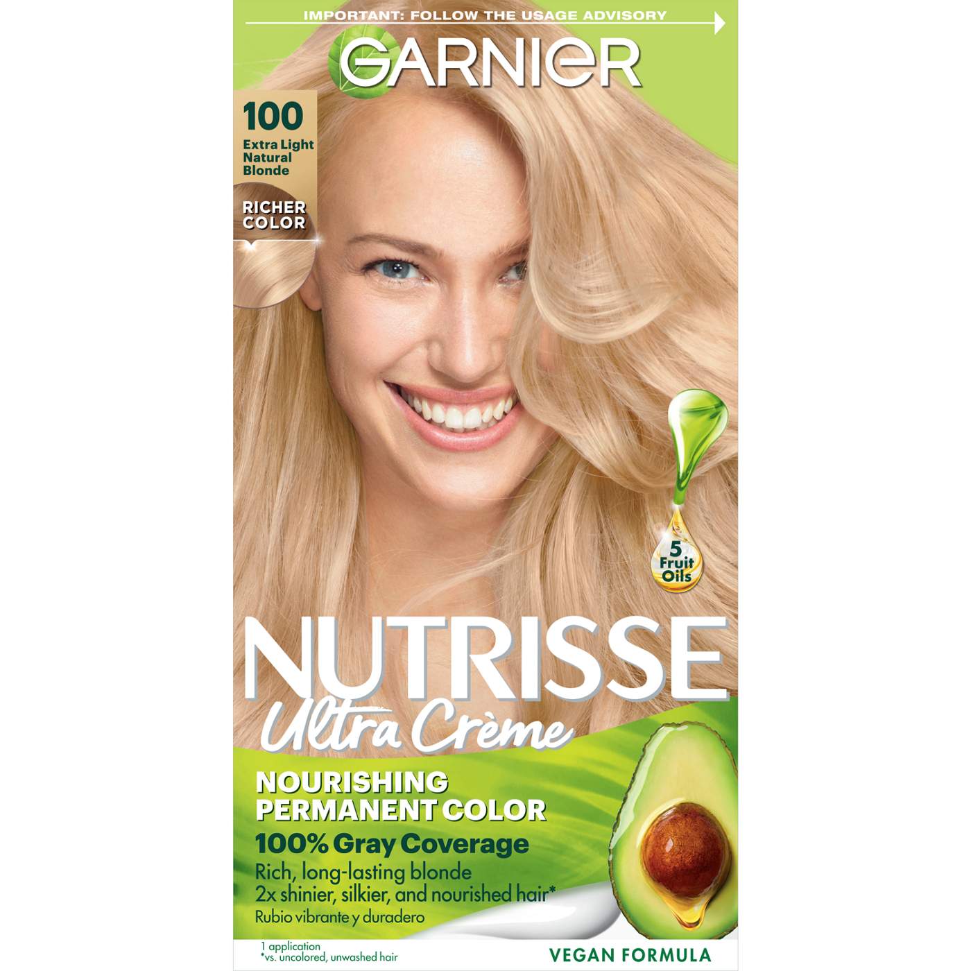 Garnier Nutrisse Nourishing Hair Color Creme - 100 Extra-Light Natural Blonde (Chamomile); image 1 of 6