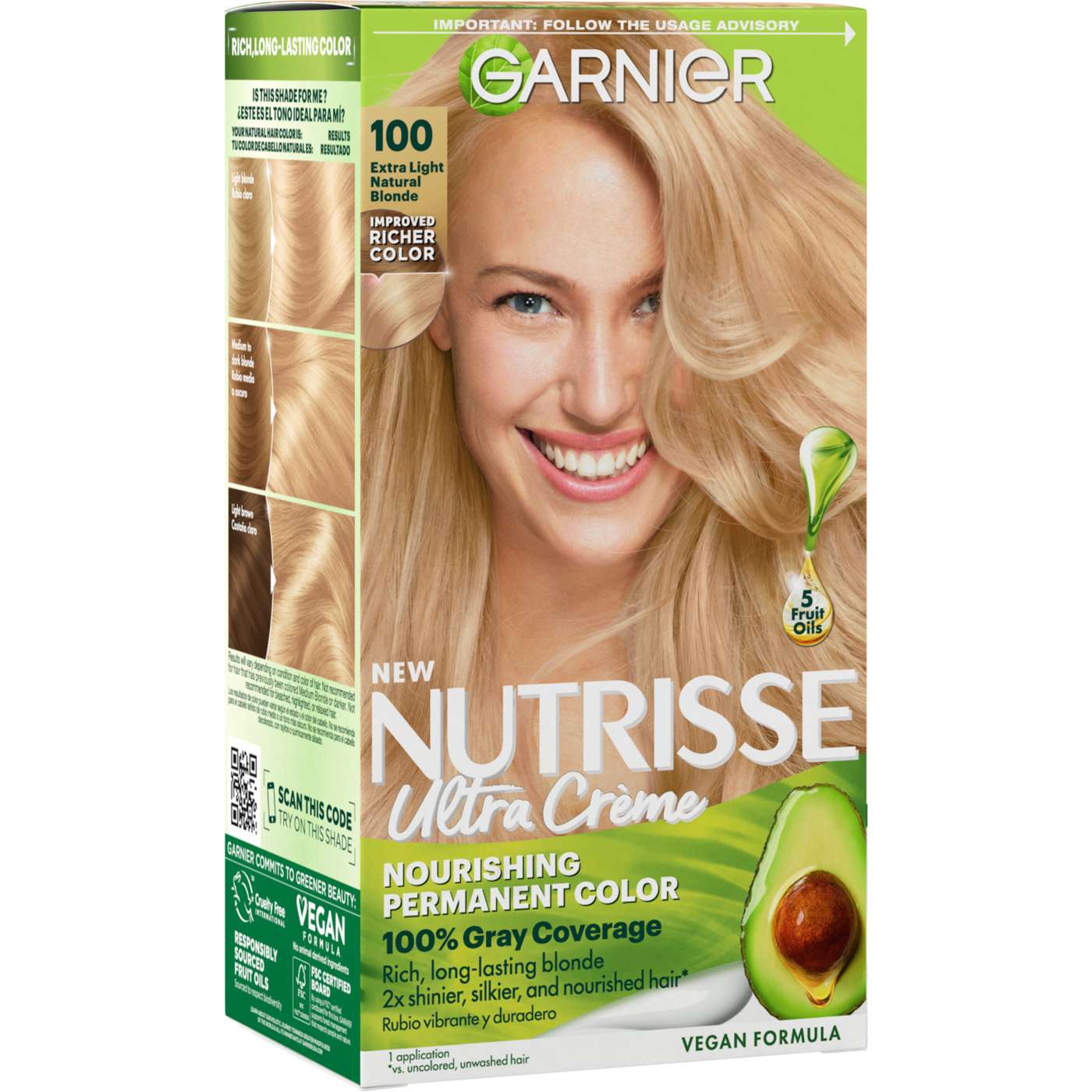 Garnier Nutrisse Nourishing Hair Color Creme - 100 Extra-Light Natural Blonde (Chamomile); image 10 of 10