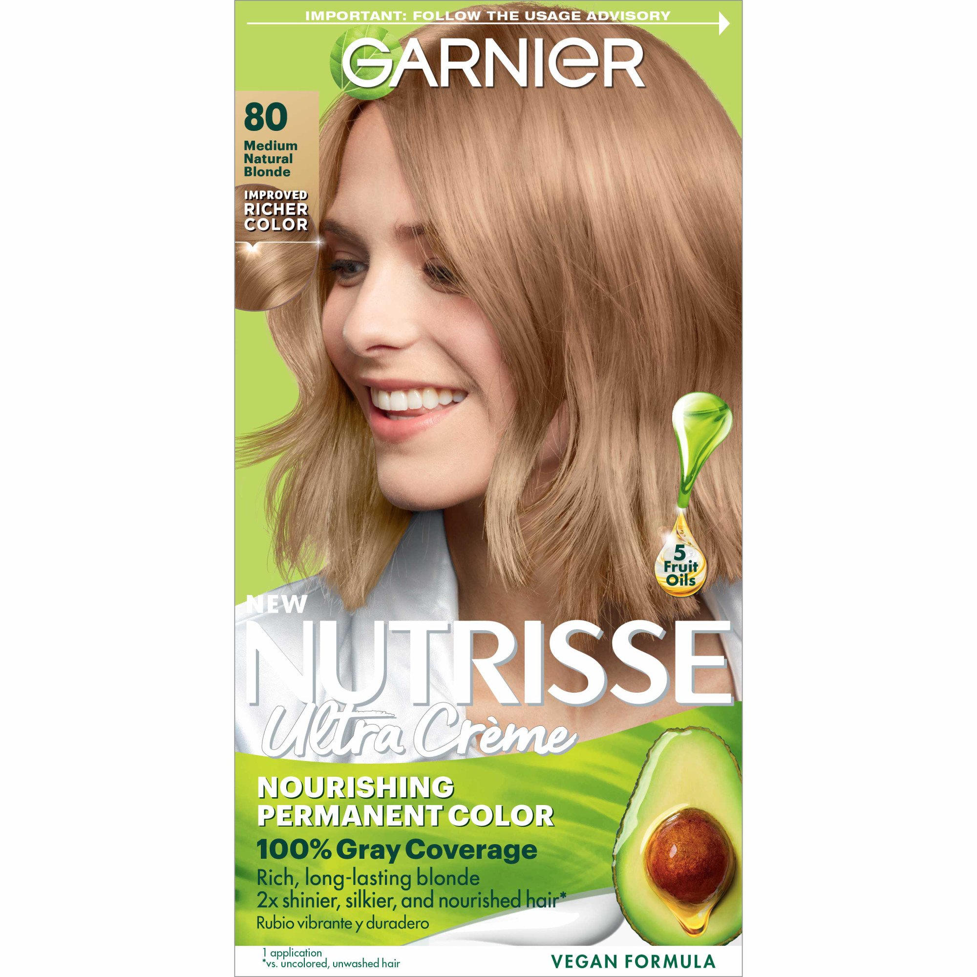 Garnier Nutrisse Nourishing Hair Color Creme Light Golden Blonde Honey Butter Kit Mail