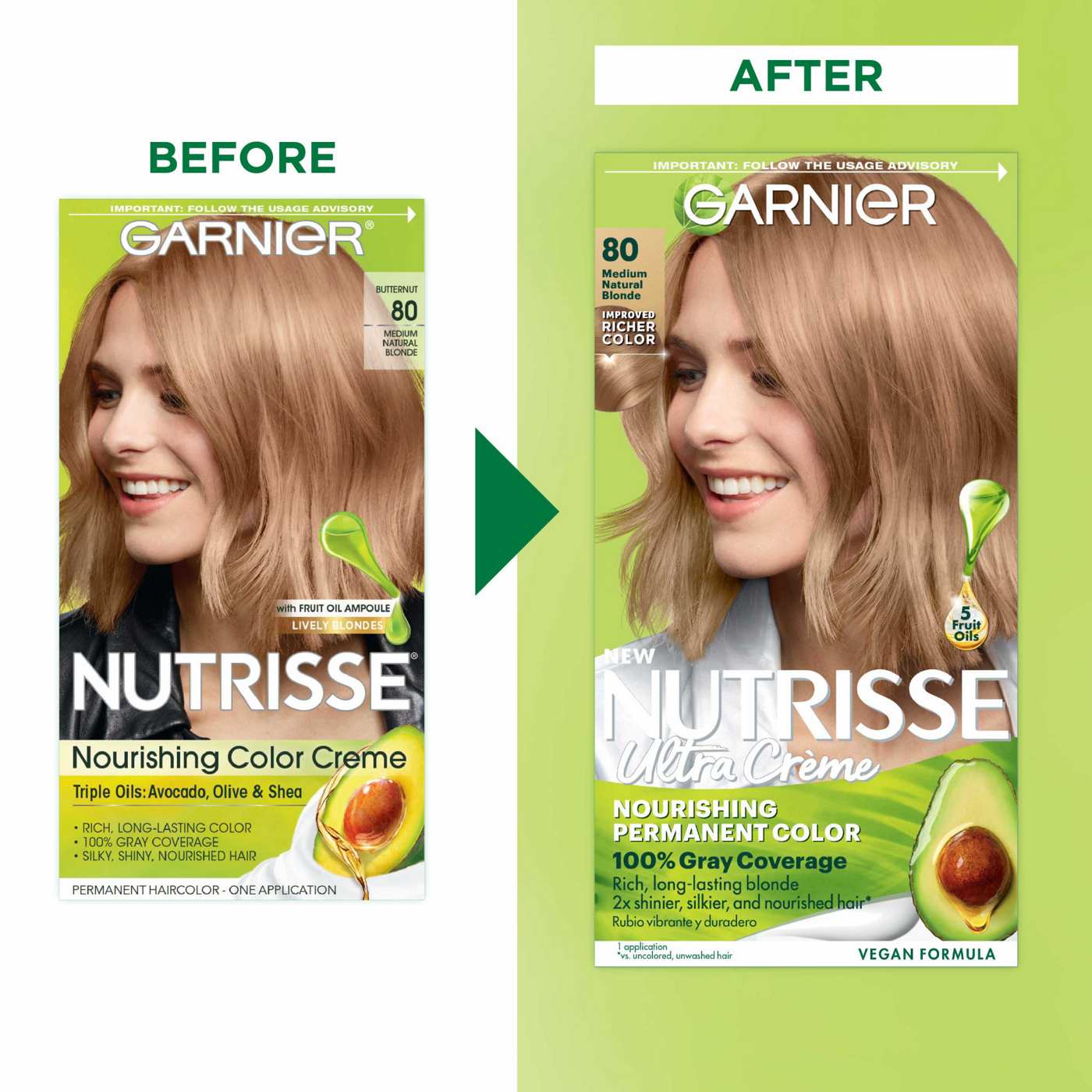 Color Shop - Blonde Creme - Natural (Butternut) Nutrisse Nourishing Color H-E-B Hair Garnier Medium 80 at Hair