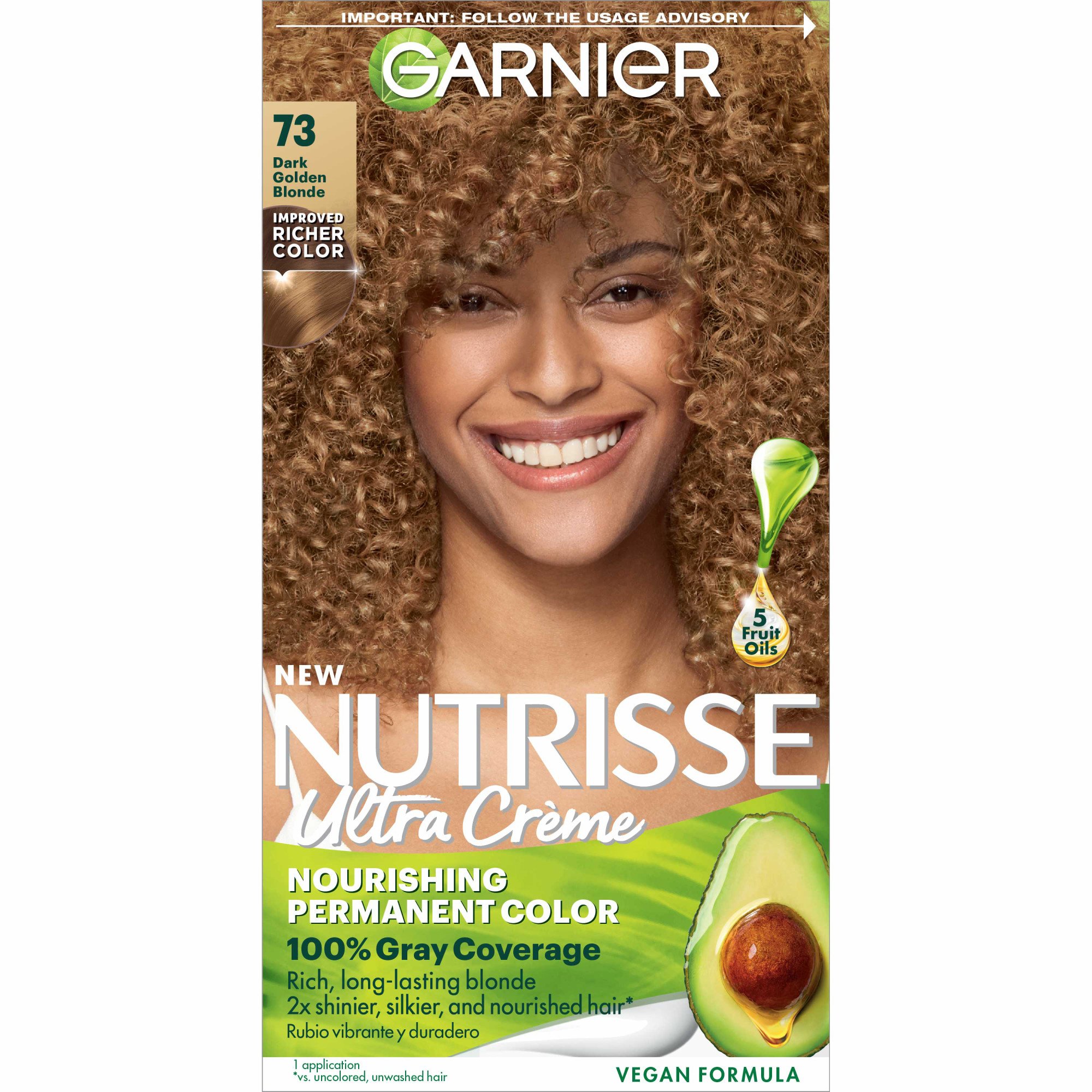 Garnier Nutrisse Nourishing Hair Color Creme 73 Dark Golden Blonde (Honey  Dip) - Shop Hair Color at H-E-B