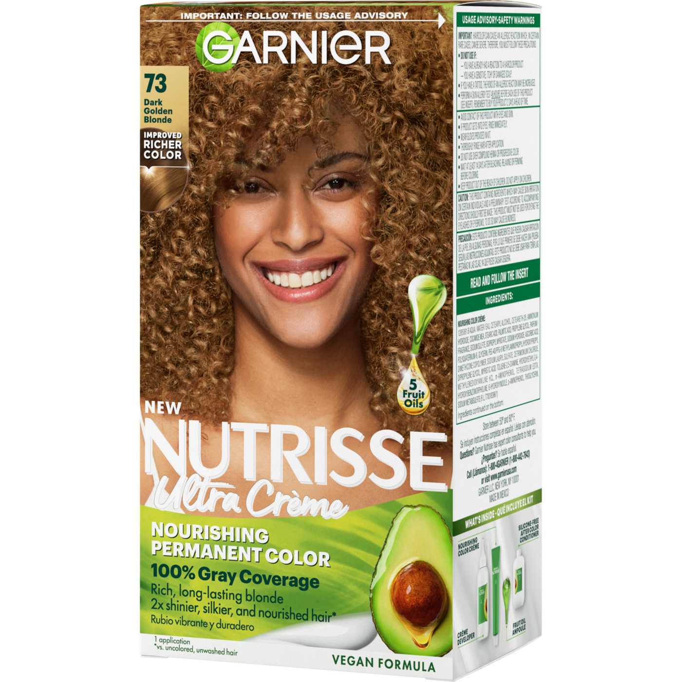 Garnier Nutrisse Nourishing Hair Color Creme 73 Dark Golden Blonde