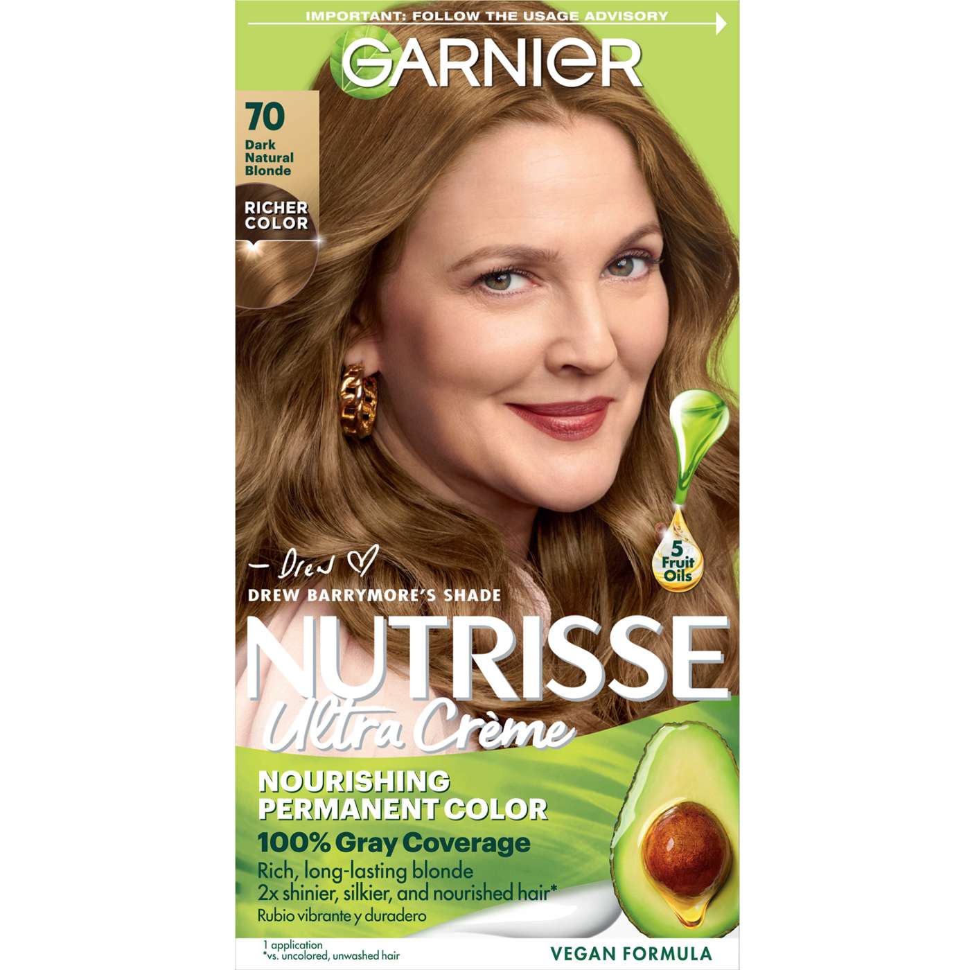 Garnier Nutrisse Nourishing Hair Color Creme - 70 Dark Natural Blonde; image 1 of 10