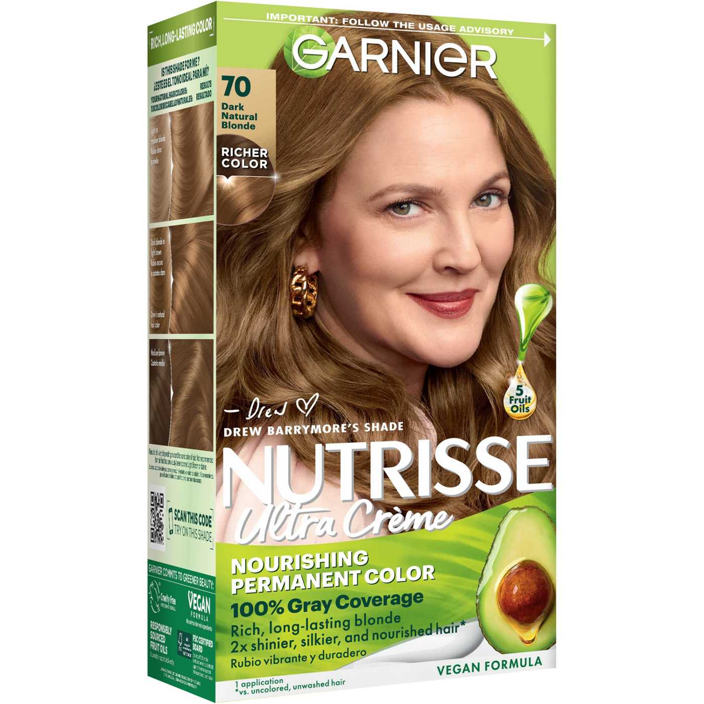 Garnier Nutrisse Nourishing Hair Color Creme - 70 Dark Natural Blonde; image 5 of 9