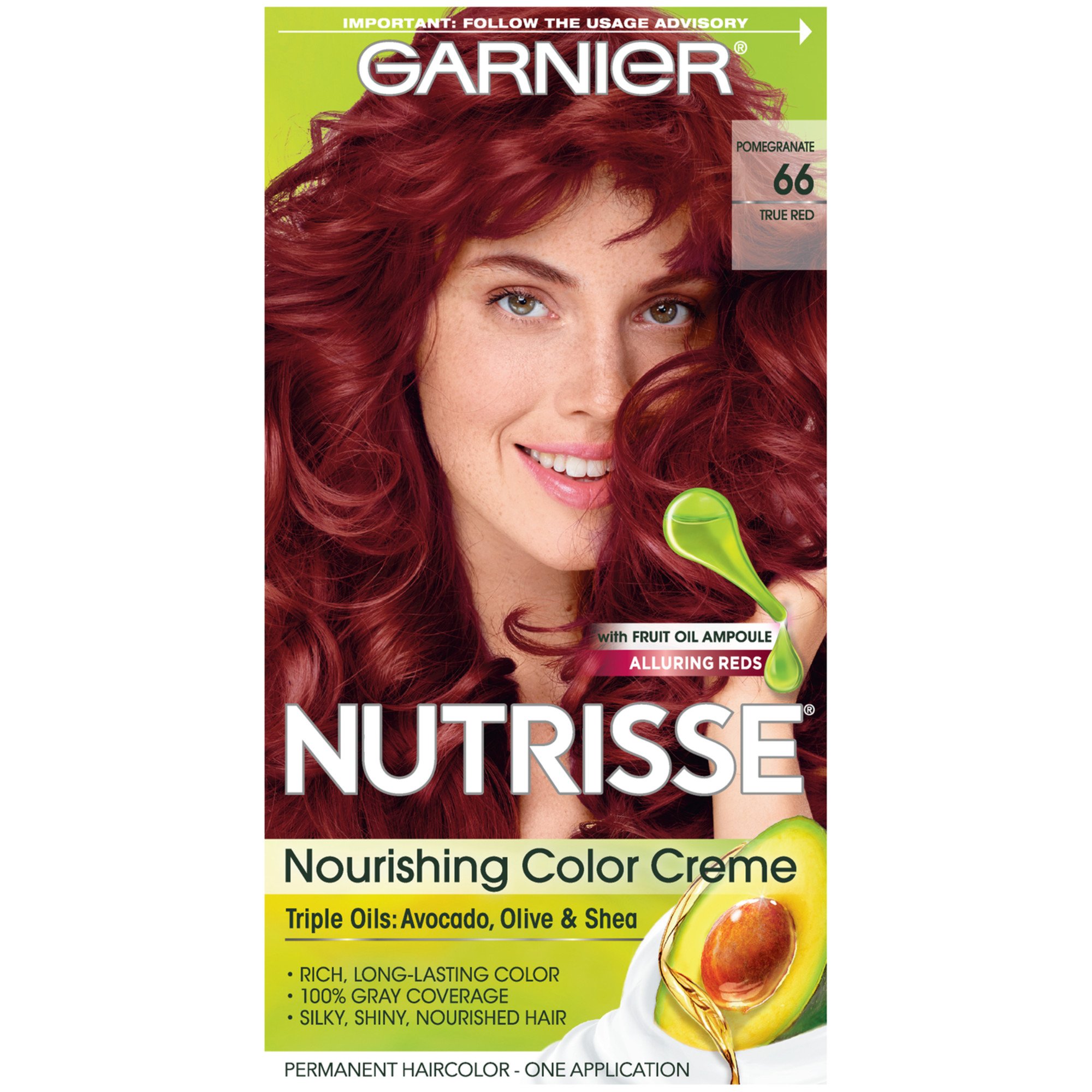 Garnier Nutrisse Nourishing Hair Color Creme 66 True Red (Pomegranate) -  Shop Hair Care at H-E-B