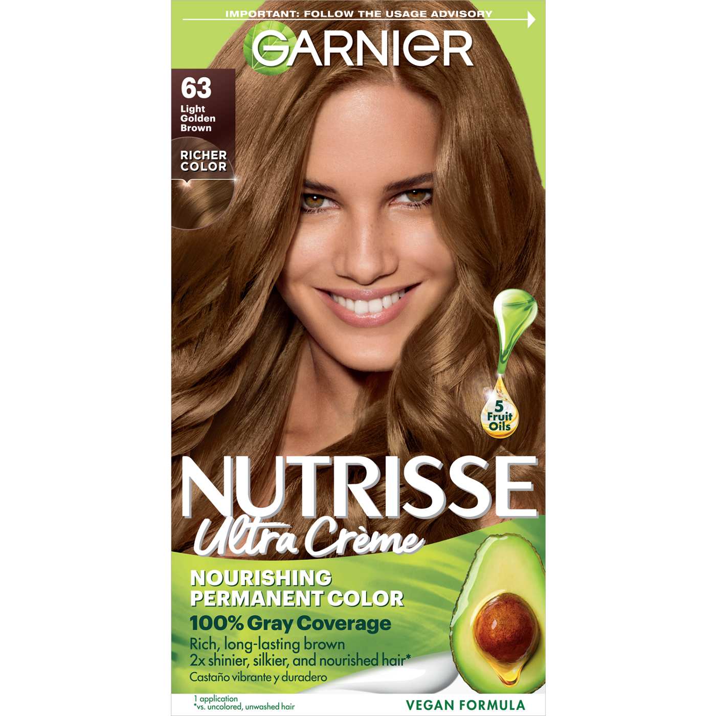 Garnier Nutrisse Nourishing Hair Color Creme - 63 Light Golden Brown; image 1 of 6