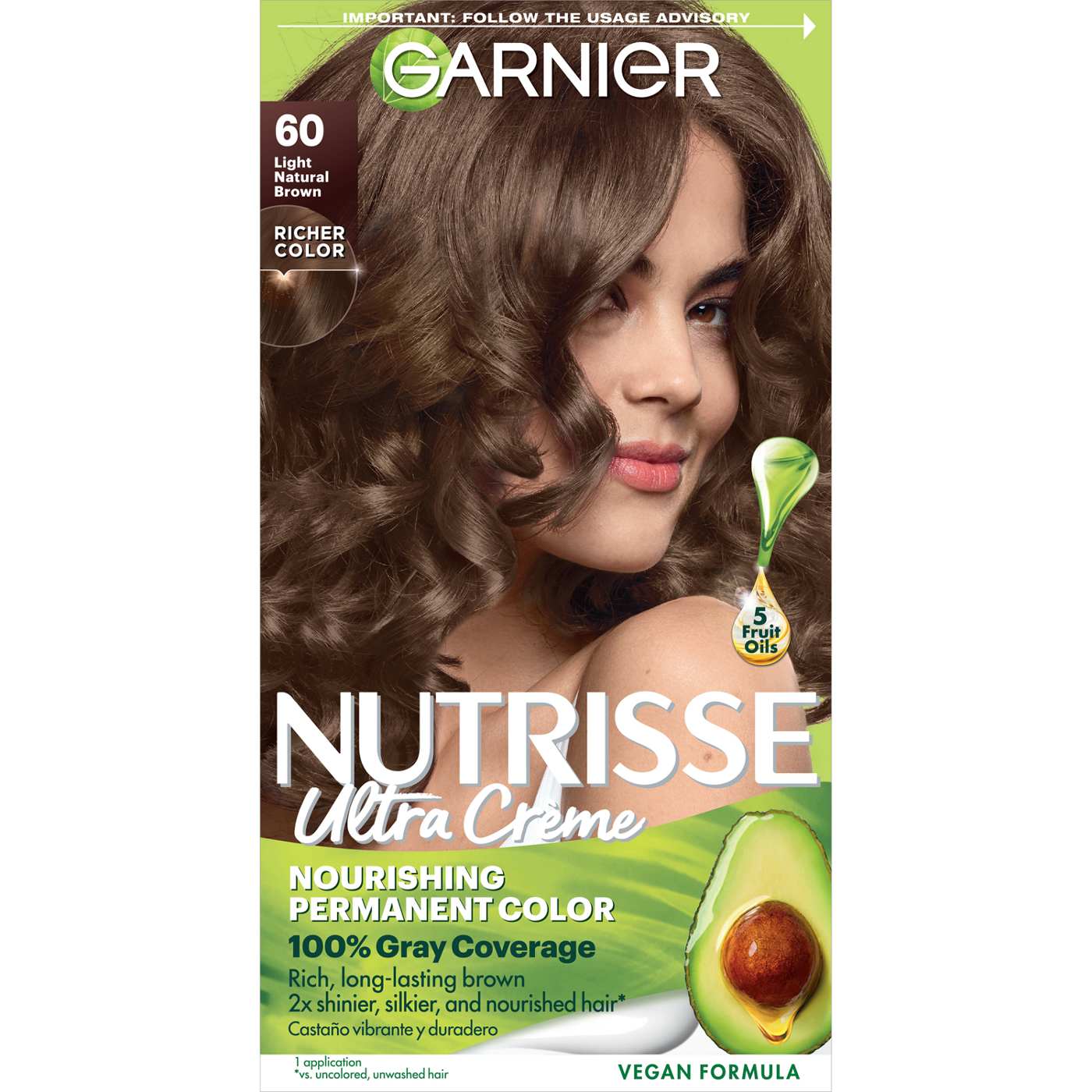 Garnier Nutrisse Nourishing Hair Color Creme - 60 Light Natural Brown; image 1 of 3