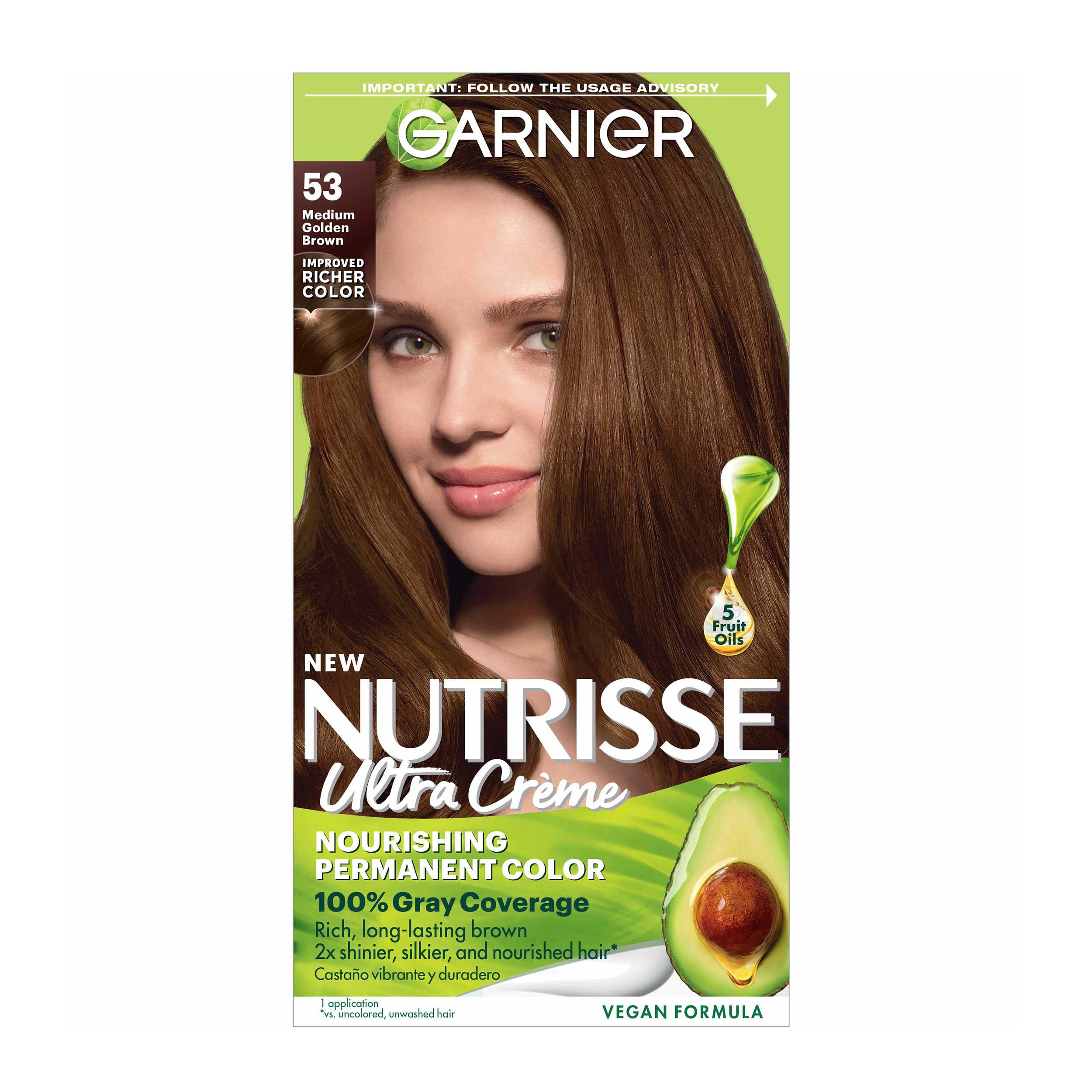 Garnier Nutrisse Nourishing Hair Color Creme - 53 Medium Golden Brown  (Chestnut) - Shop Hair Color at H-E-B
