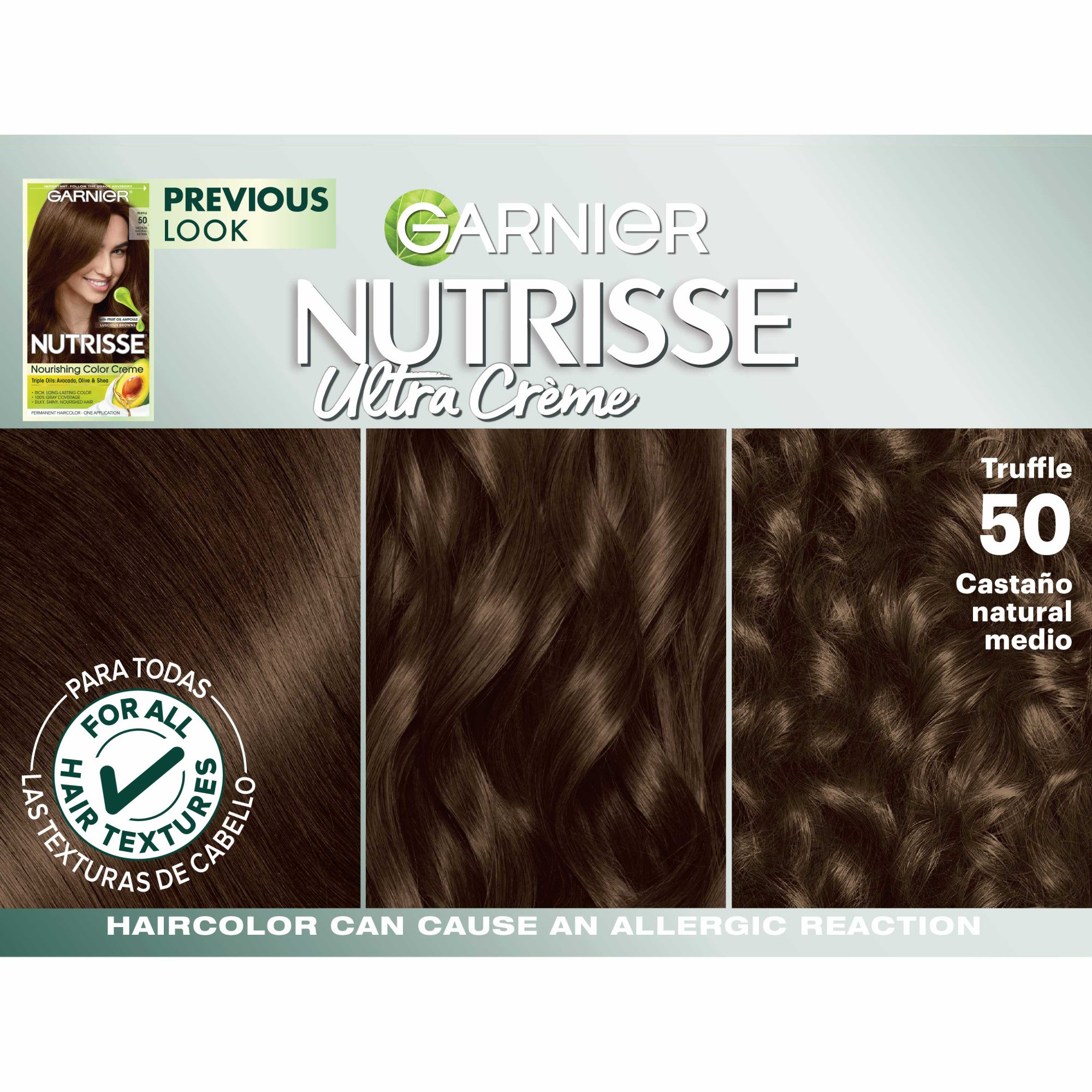 Garnier Nutrisse Nourishing Hair Color Creme, 50 Medium Natural Brown  (Truffle) (Packaging May Vary)