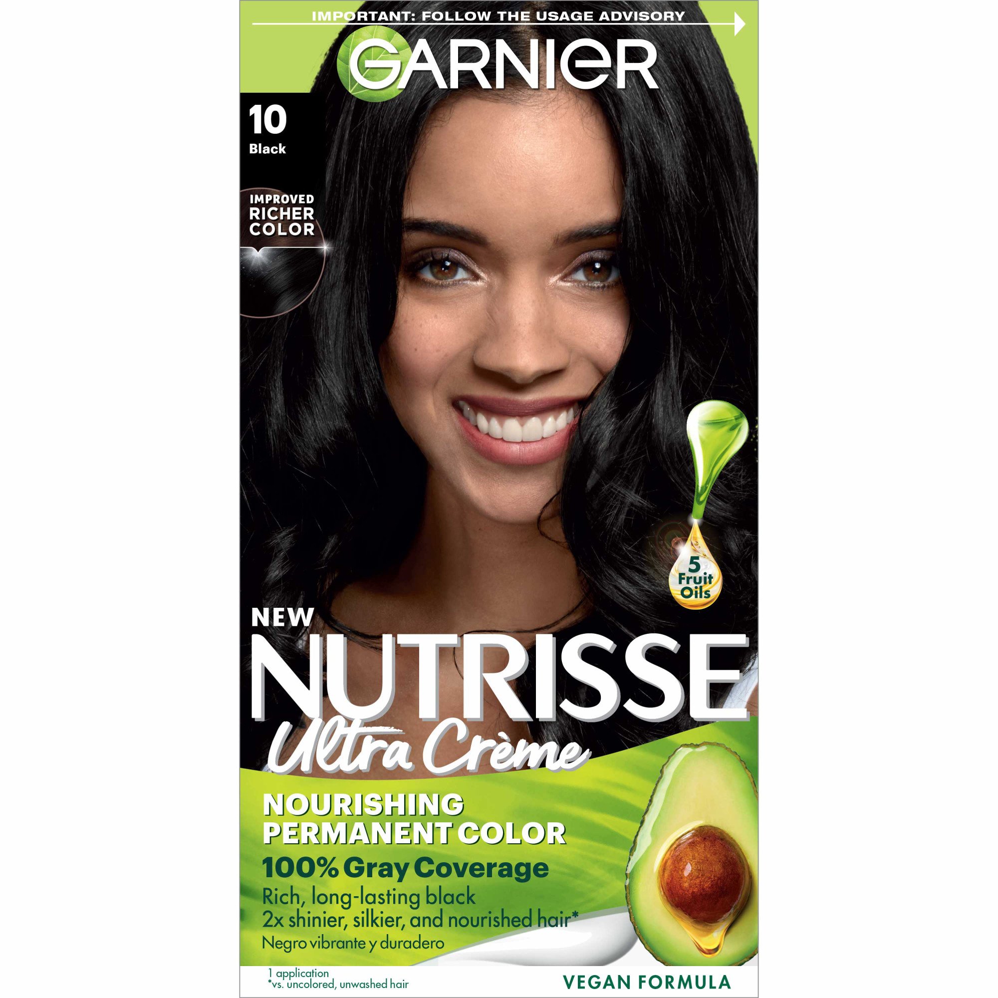 Hair (Licorice) Five Nutrisse with Hair Oils Shop H-E-B Black - Color Creme Color at Garnier Nourishing 10 -