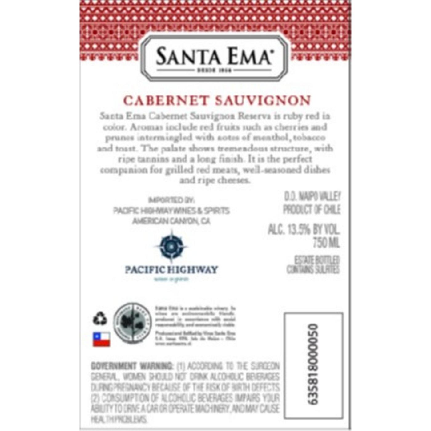 Santa Ema Cabernet Reserve Wine; image 3 of 11