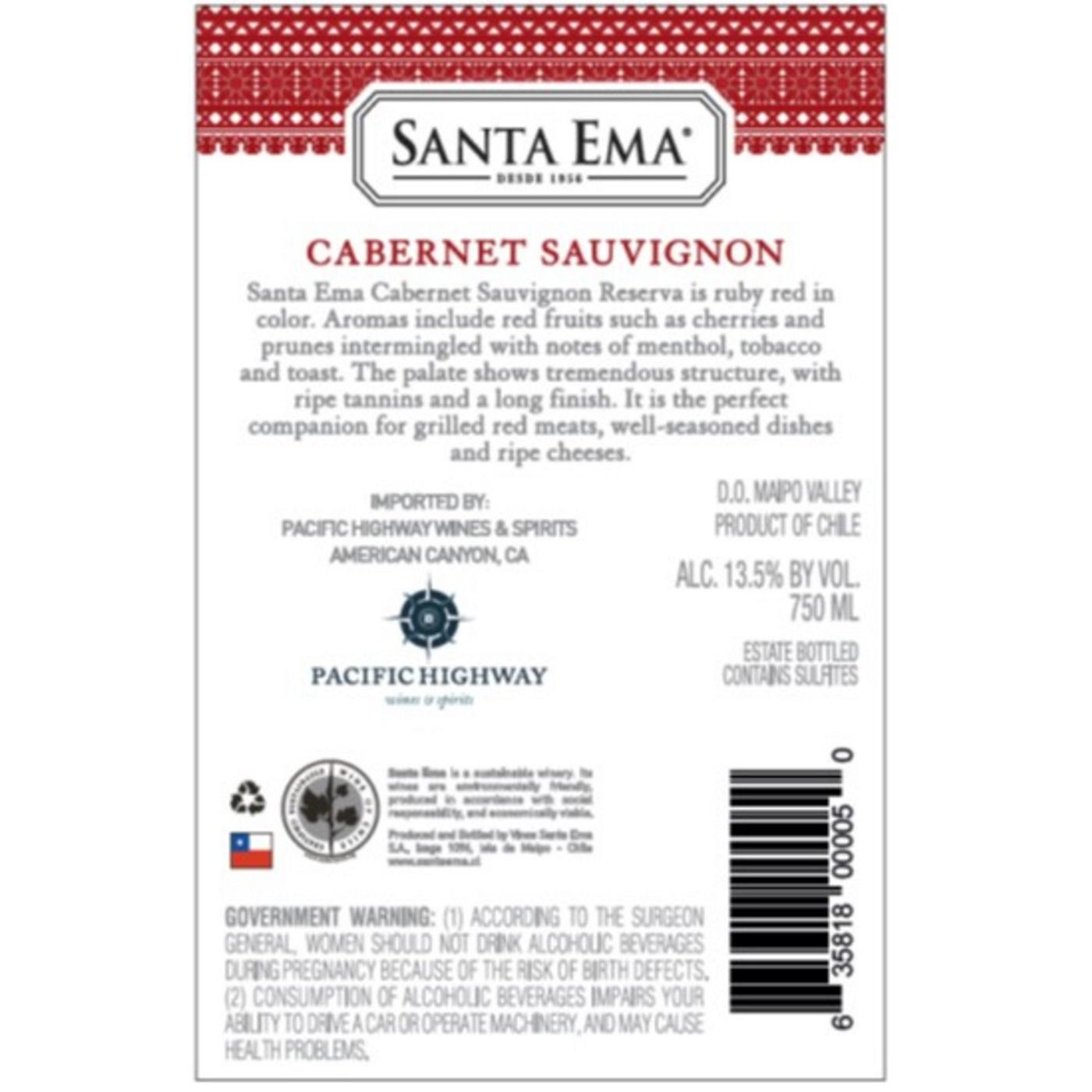 Santa Ema Cabernet Reserve Wine; image 6 of 11