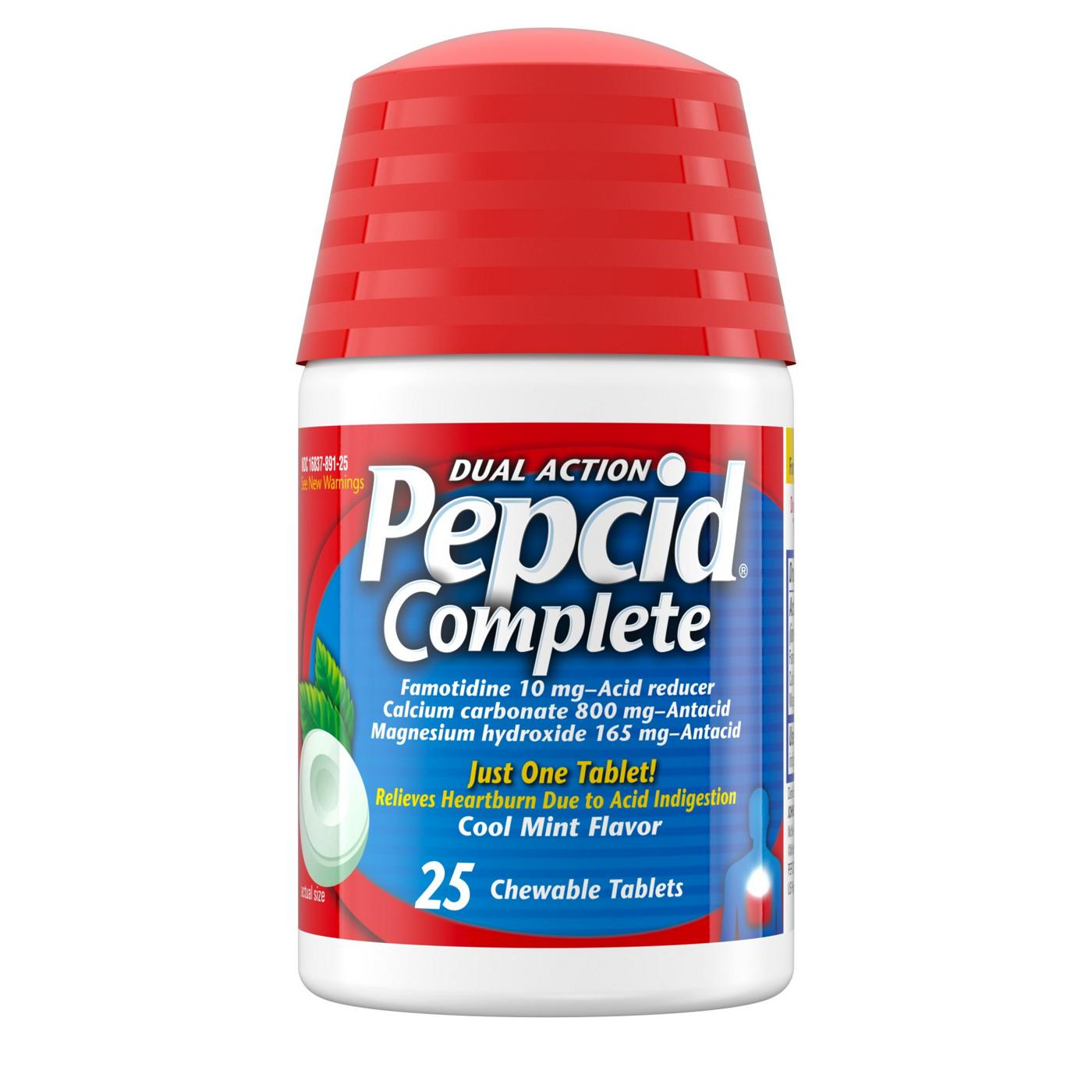 Pepcid Complete Acid Reducer + Antacid Chewable Tablets - Mint; image 1 of 5