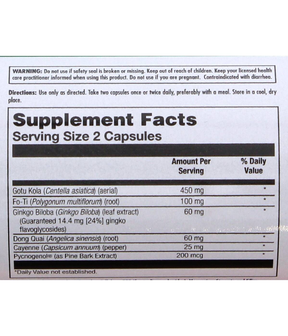 Action Labs Super Ginkgo Biloba Plus Gotu Kola Capsules; image 2 of 2