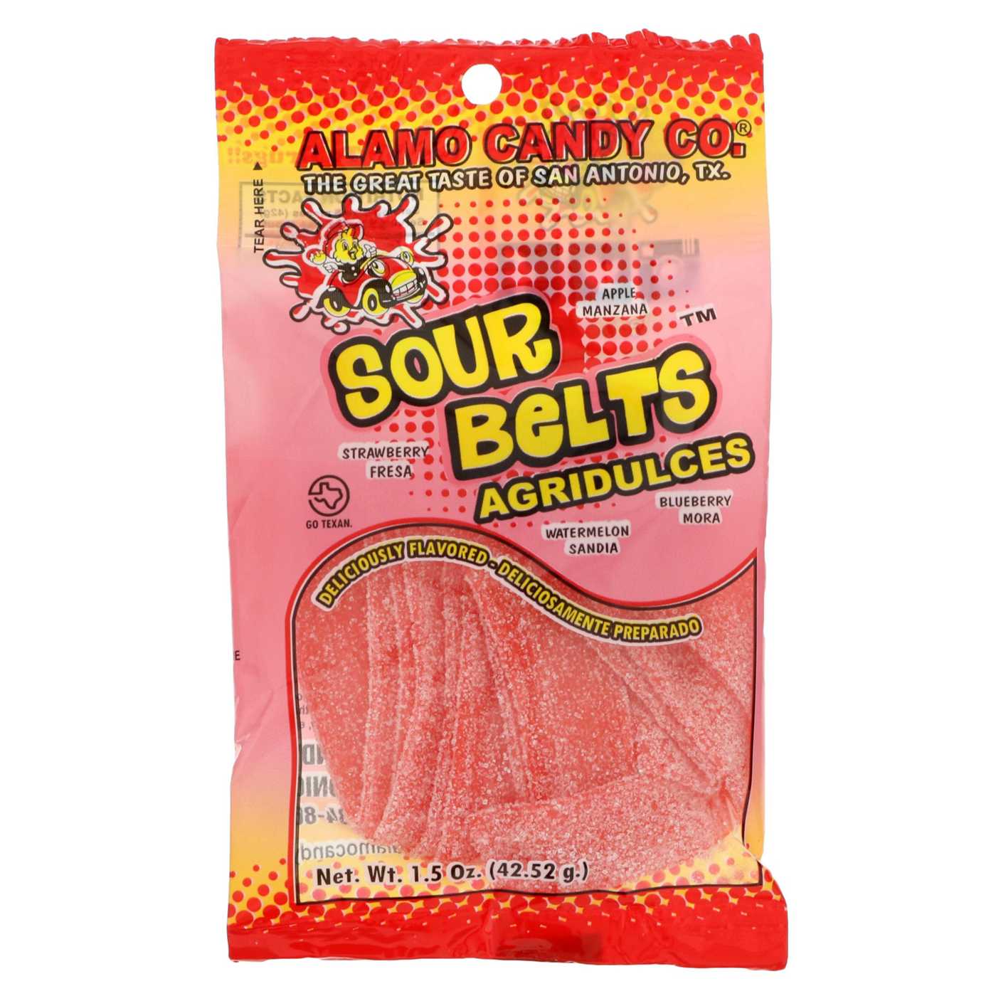 Alamo Candy Strawberry Sour Belts Shop Candy at HEB