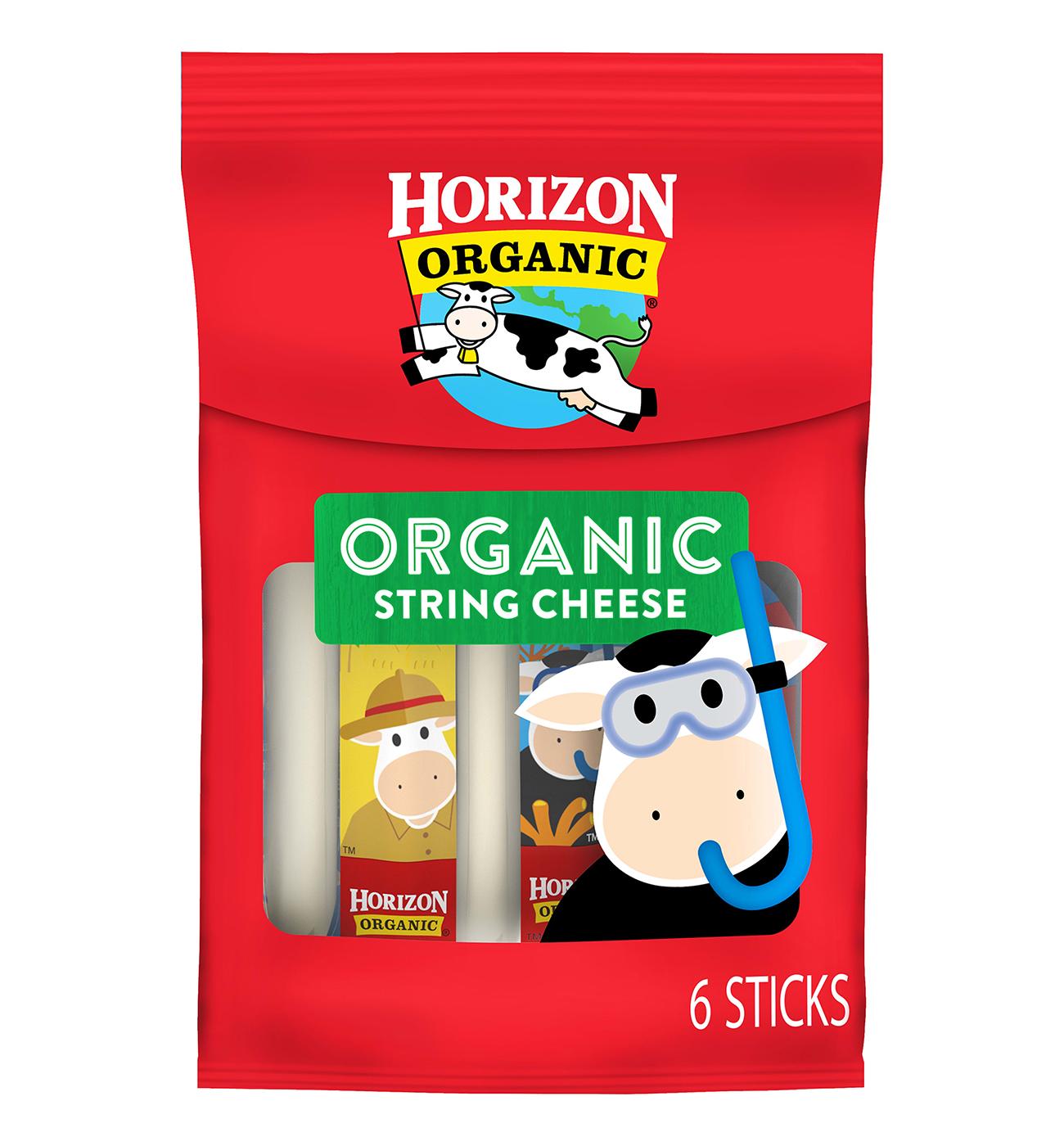 Horizon Organic Low Moisture Part-Skim Mozzarella String Cheese, 6 ct; image 1 of 2