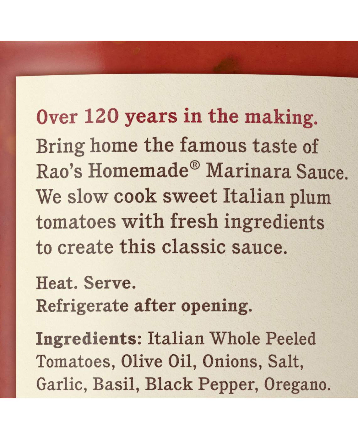 Rao's Homemade Marinara Sauce; image 5 of 5
