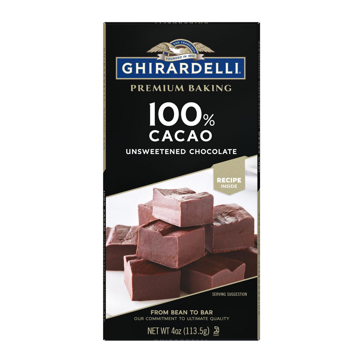 Ghirardelli Premium 100% Cacao Unsweetened Chocolate Baking Bar; image 1 of 8