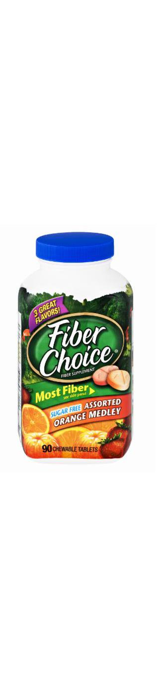 Fiber Choice Sugar Free Chewable Tablets, Assorted Fruit, 90 ct