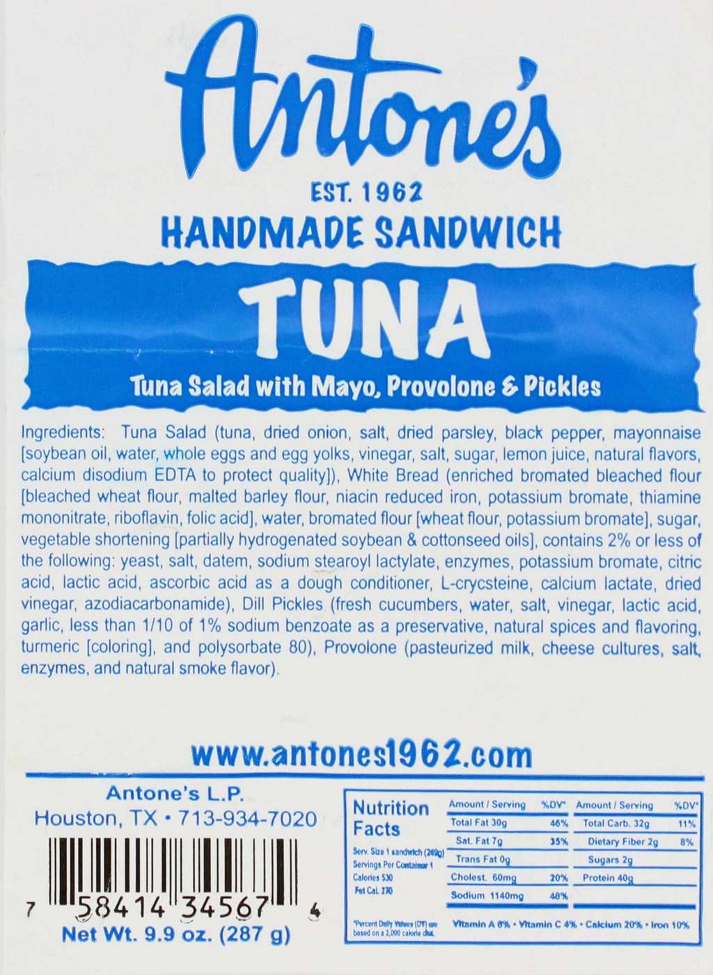 Antone's Tuna and Cheese Sandwich; image 2 of 2