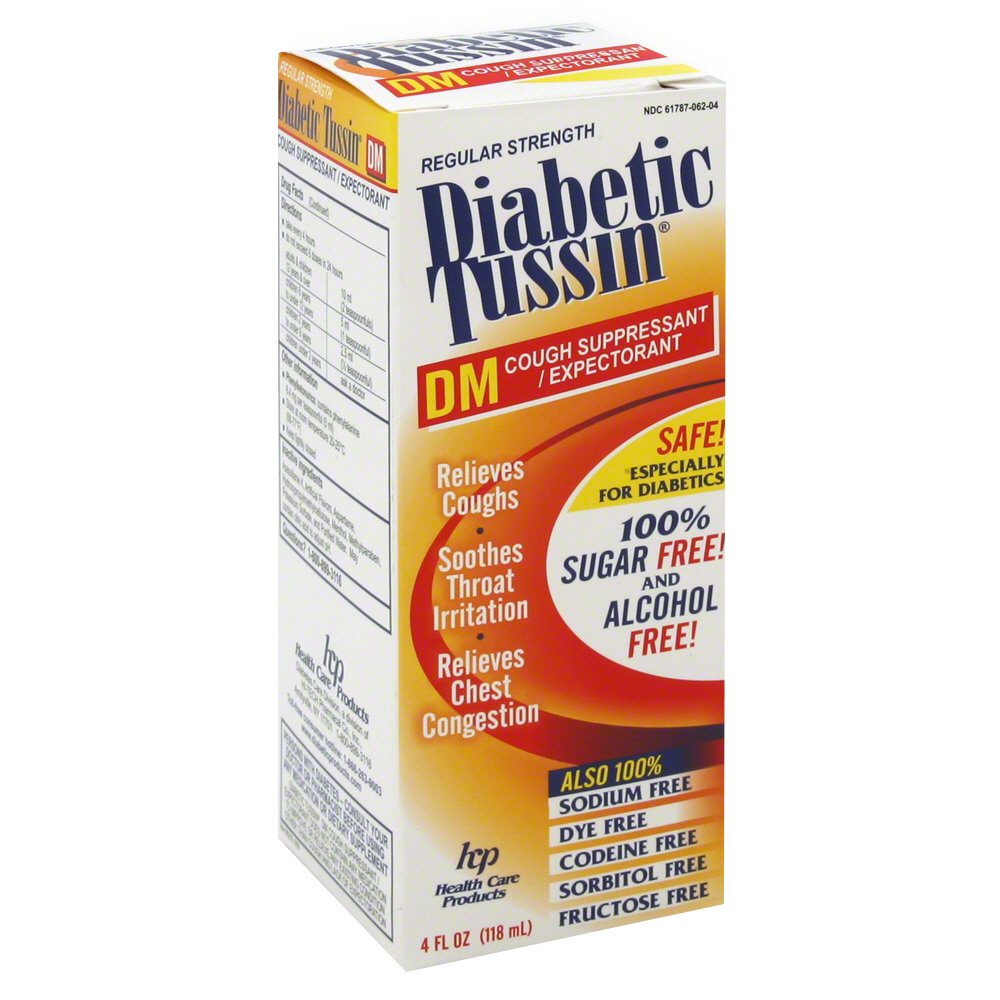 Diabetic Tussin DM Regular Strength Cough Suppressant/Expectorant Liquid Shop Diabetic Tussin