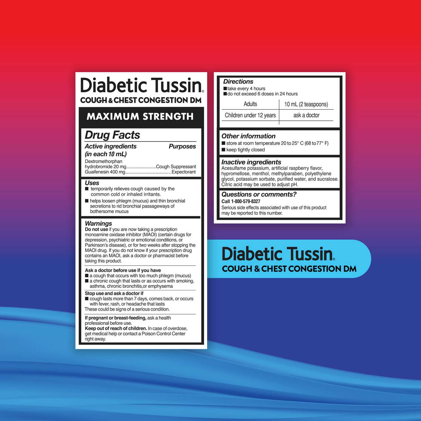 Diabetic Tussin Maximum Strength Cough & Chest DM - Berry; image 3 of 5