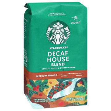 Starbucks Decaf House Blend Medium Roast Ground Coffee