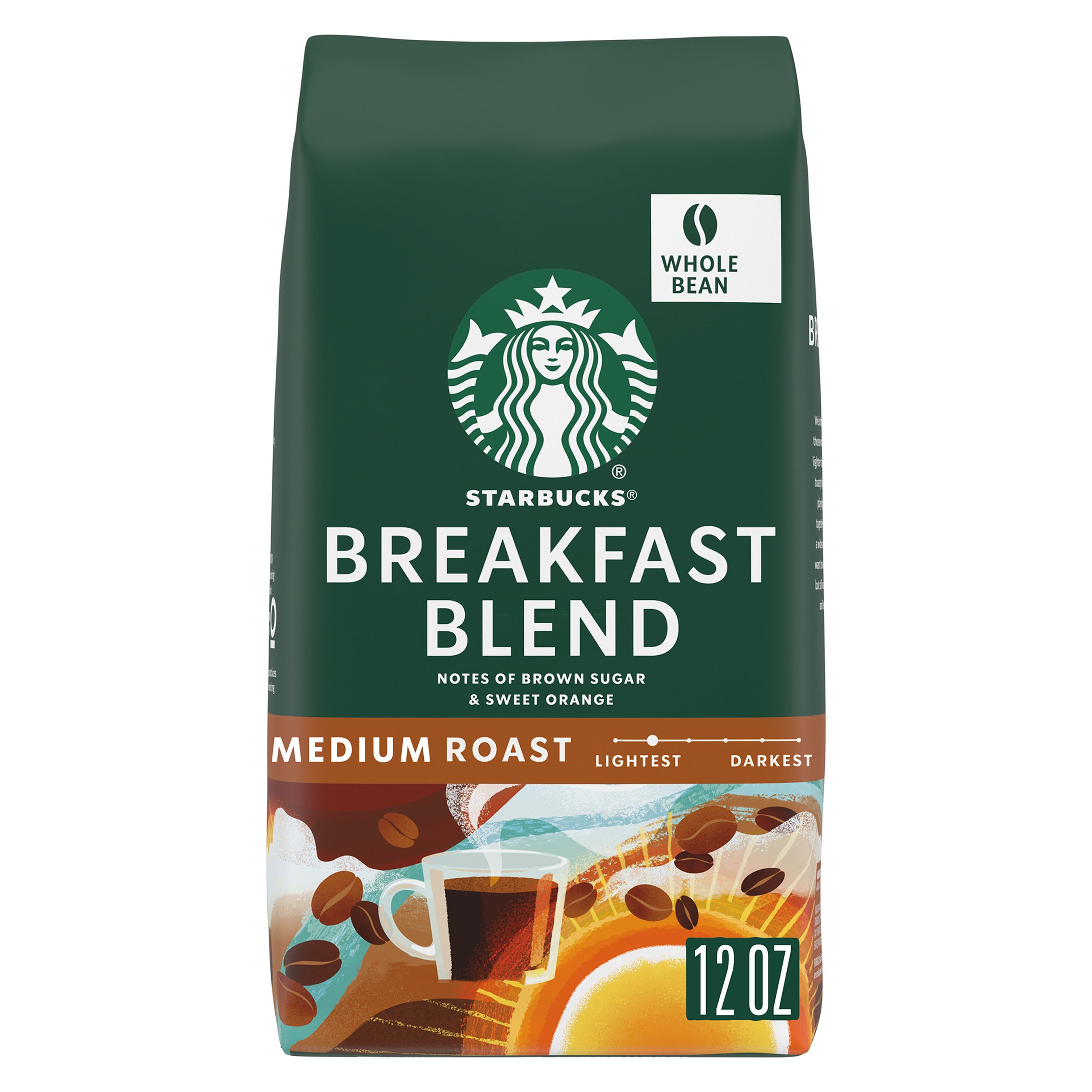Starbucks Breakfast Blend Medium Roast Whole Bean Coffee Shop Coffee