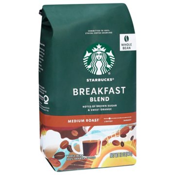 Starbucks Breakfast Blend Medium Roast Whole Bean Coffee