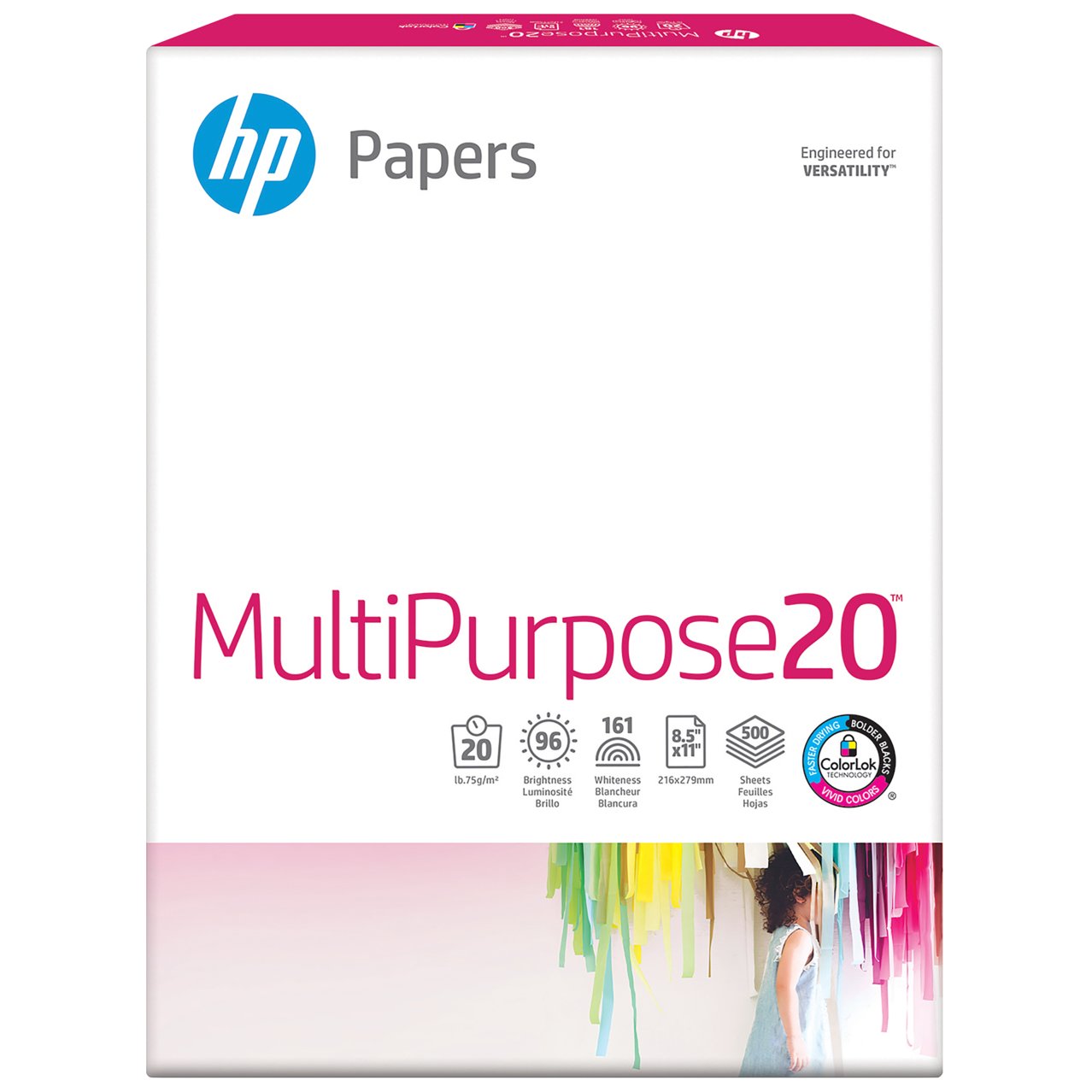 HP Printer Paper, Multipurpose20, Letter Size, 20Lb Paper, 96 Bright