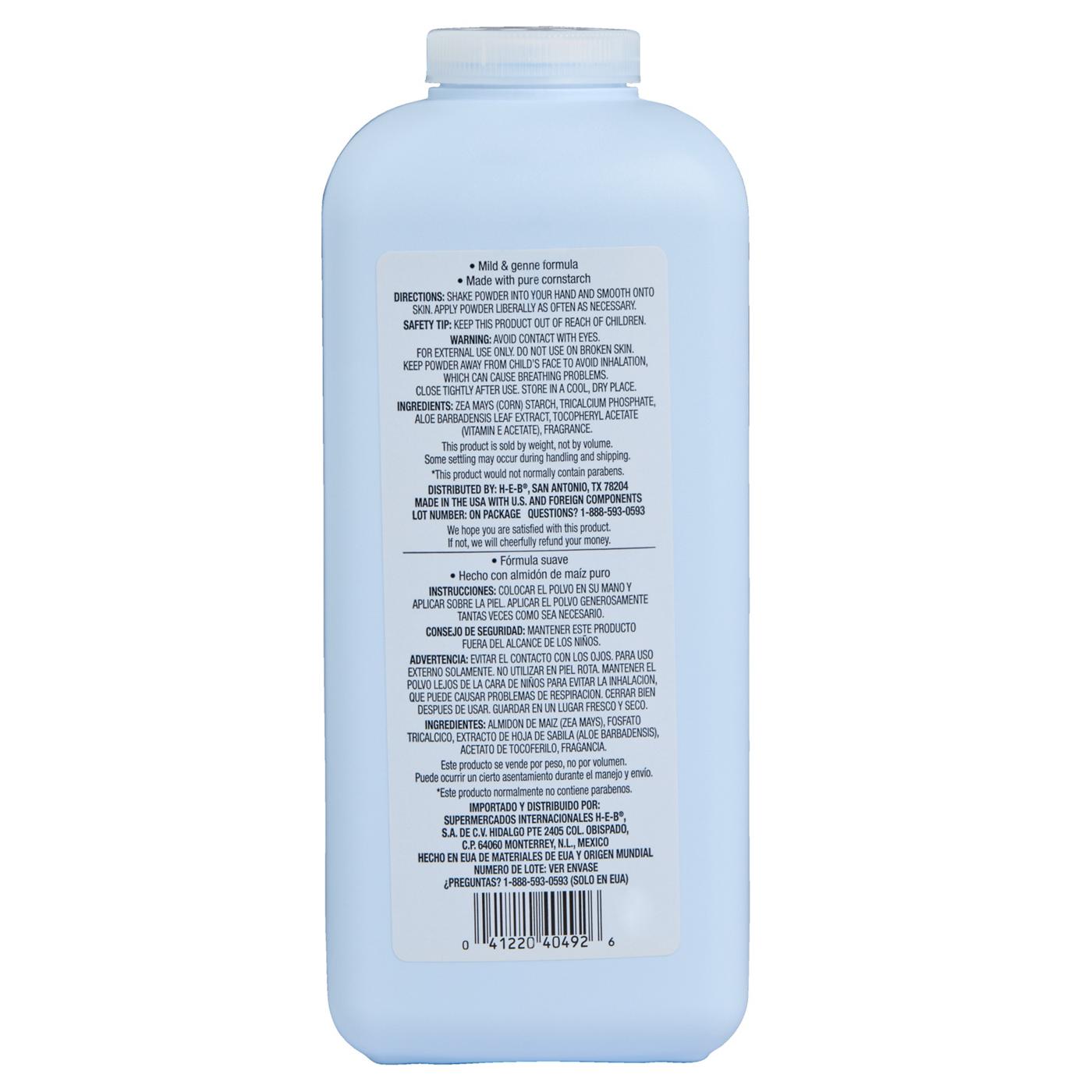 Hill Country Essentials Cornstarch Baby Powder – Aloe Vera & Vitamin E; image 2 of 2