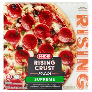 H-E-B Supreme Rising Crust Frozen Pizza, 32.15 oz