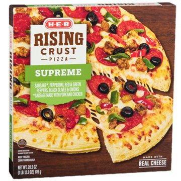 H-E-B Supreme Rising Crust Frozen Pizza, 28.9 oz