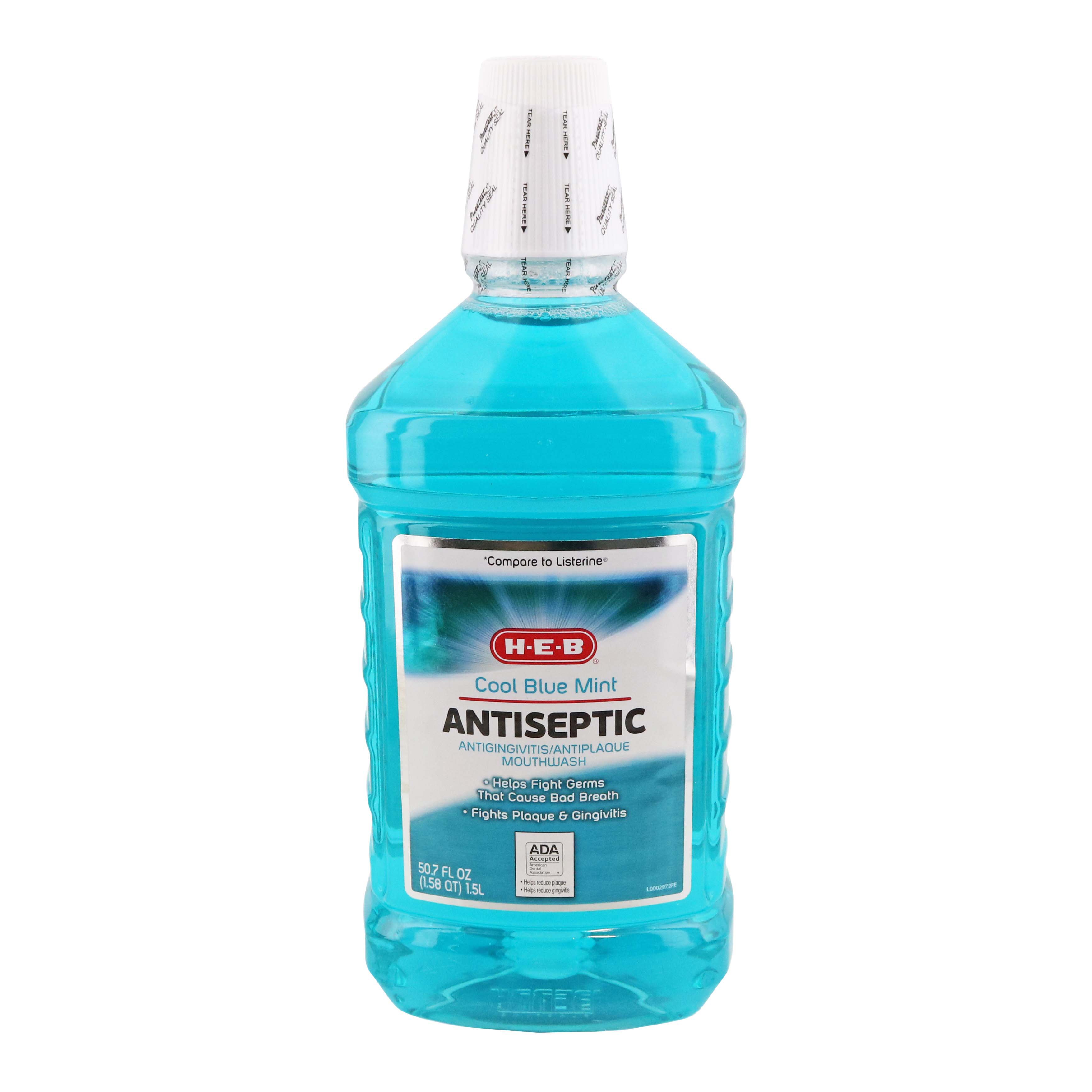 HEB Antiseptic Mouthwash Cool Blue Mint Shop Mouthwash at HEB