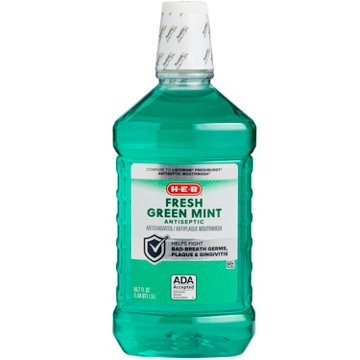 H-E-B Antiseptic Mouthwash – Fresh Green Mint, 50.7 oz